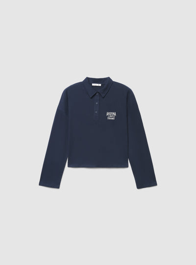 T-shirt over modello polo con ricamo college