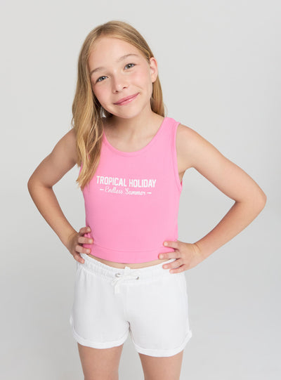Top crop con scritta