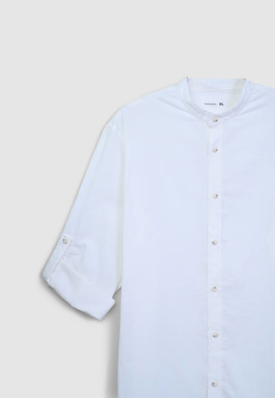 Camicia coreana in misto lino