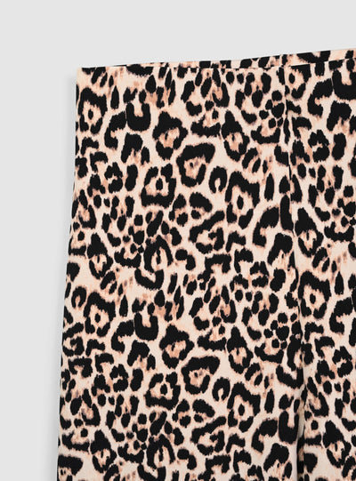 Pantaloni wide leg maculati elasticizzati