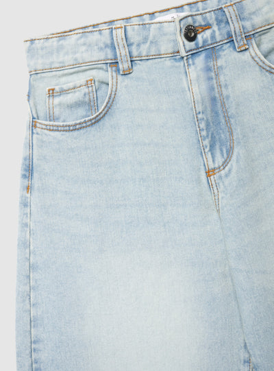 Jeans balloon a tinta unita