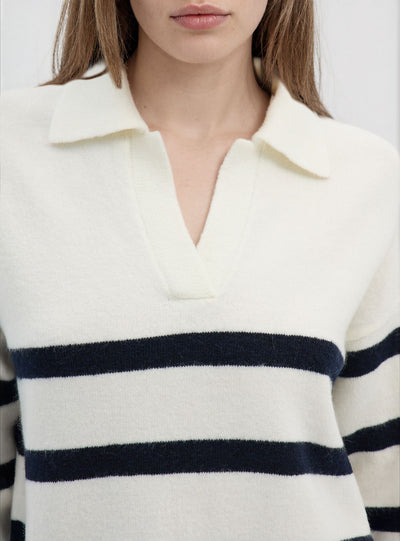 Maglia a righe con colletto polo