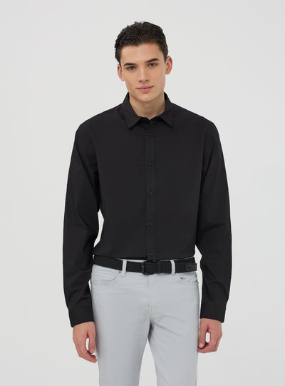 Camicia popeline stretch tinta unita