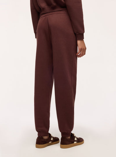 Pantaloni tuta vita alta con scritta college