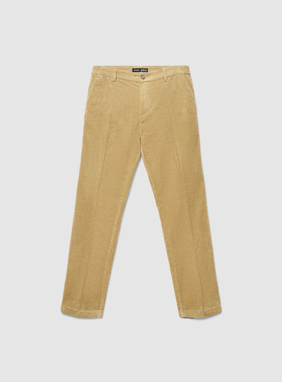 Pantaloni chino con elastico in velluto a coste