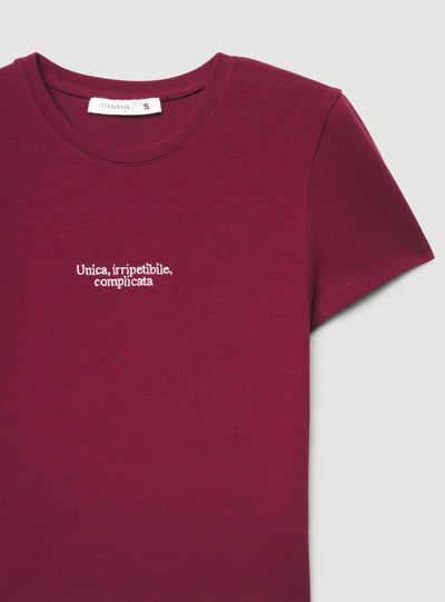 T-shirt slim con scritta