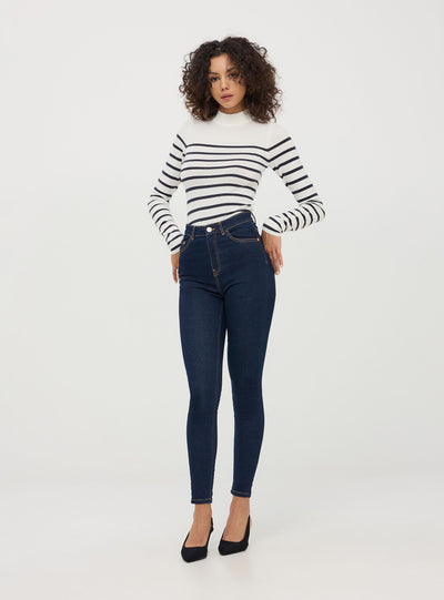 Jeans skinny a vita alta