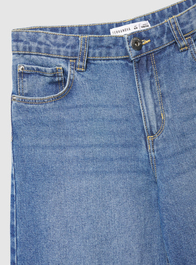 Jeans super wide leg con strappi