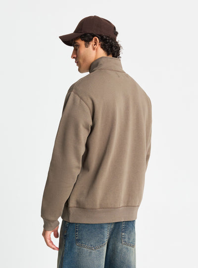 Felpa con collo alto e mezza zip