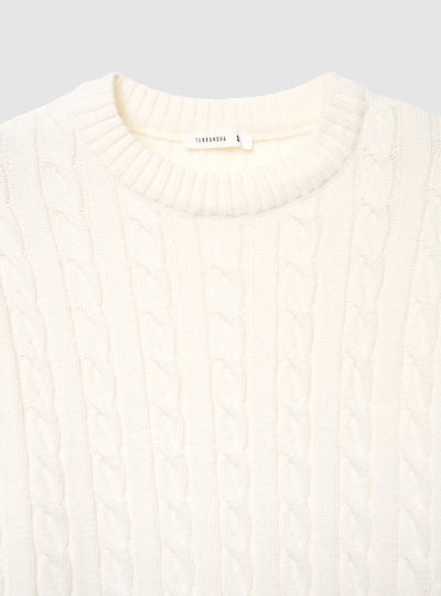 Maglia a trecce girocollo