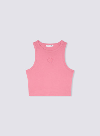 Top crop con scollo americano e ricamo cut-out