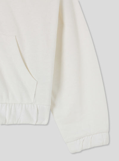 Felpa leggera crop con zip e cappuccio