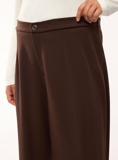 Pantaloni wide leg a tinta unita
