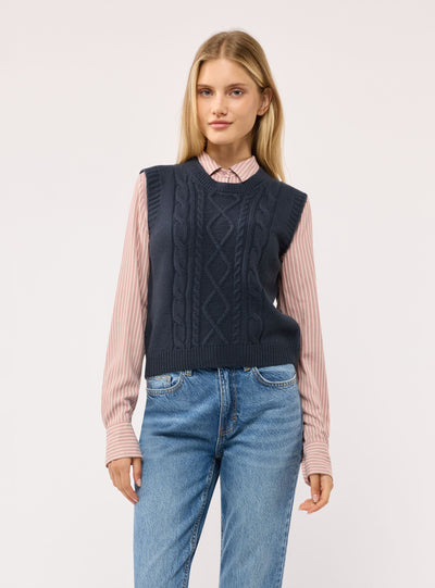 Gilet in maglia a trecce