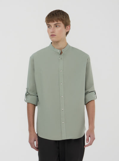 Camicia coreana in misto lino
