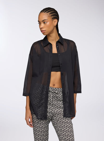 Camicia maxi tinta unita