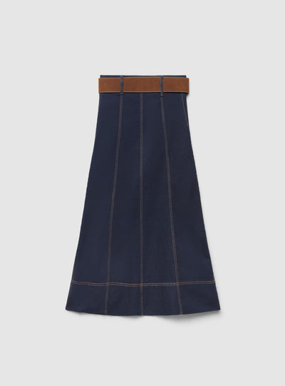 Gonna lunga a portafoglio in denim