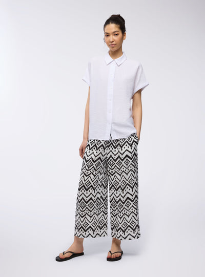 Camicia con maniche ad aletta tessuto leggero