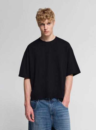 T-shirt crop a tinta unita