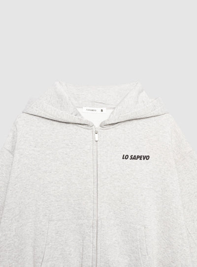 Felpa crop con cappuccio e zip con scritte