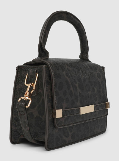 Borsa a mano con tracolla animalier