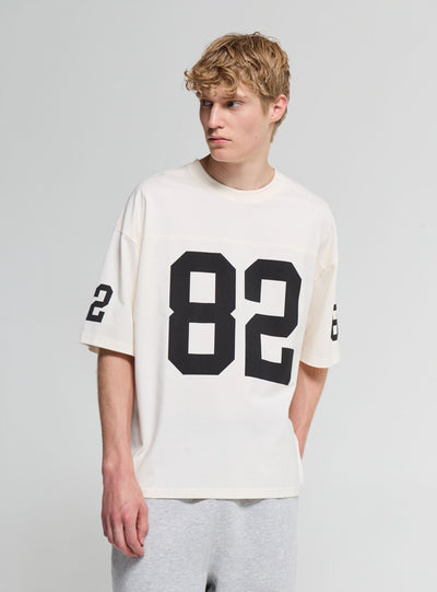 T-shirt con stampa numero e vestibilità boxy