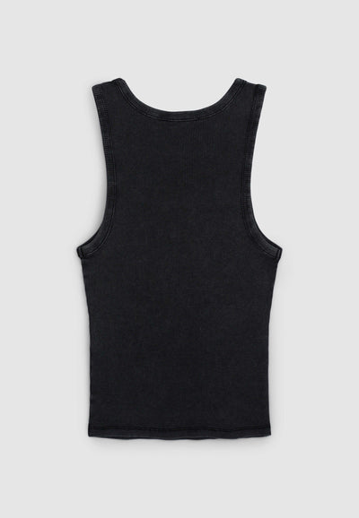 Canotta vogatore a costine garment-dyed