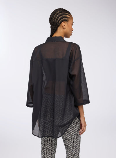 Camicia maxi tinta unita