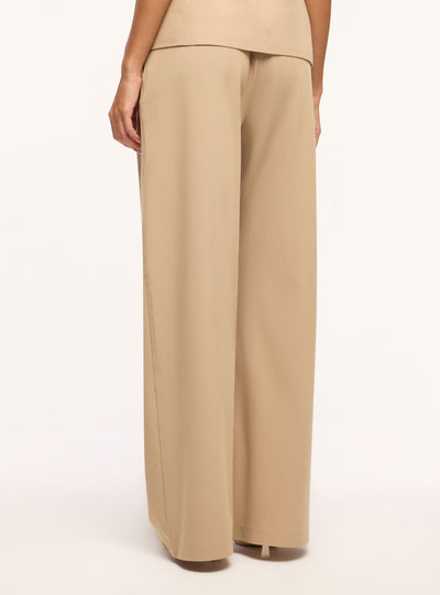 Pantaloni wide leg con coulisse e fibbia