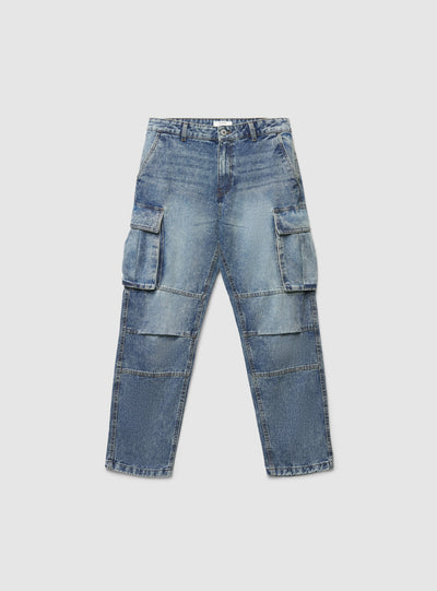 Jeans cargo over a tinta unita