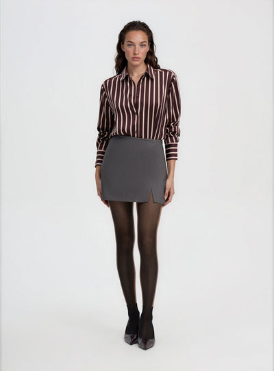 Camicia ampia a righe in satin