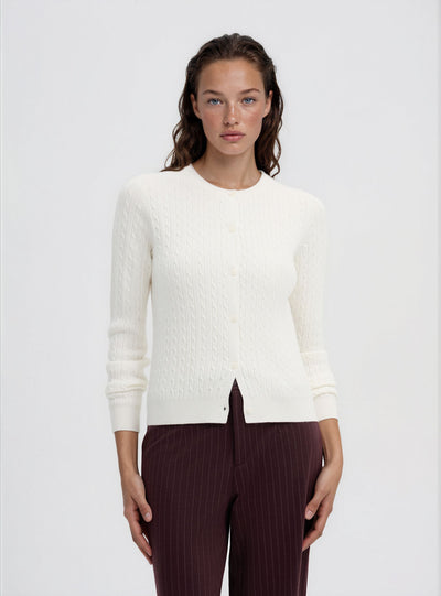 Cardigan a trecce con bottoni