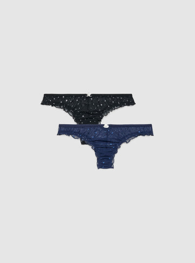 Pack 2 slip con stampa cuori e stelle