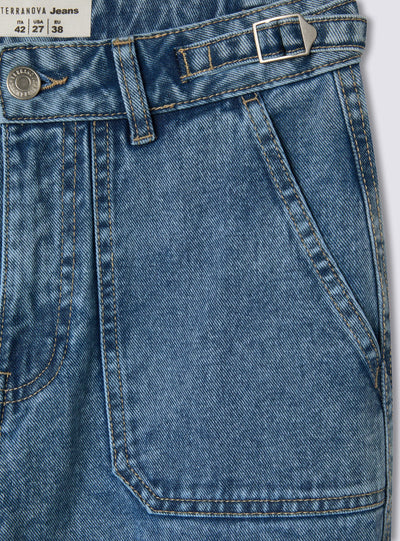 Jeans cargo con fasce regolabili in vita