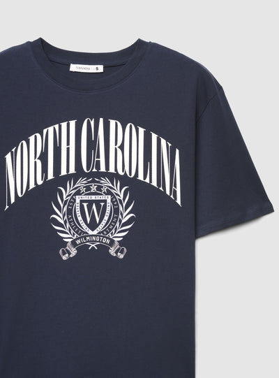 T-shirt maxi con stampa college