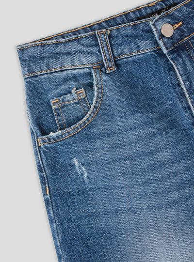 Bermuda jeans carpenter con strappi