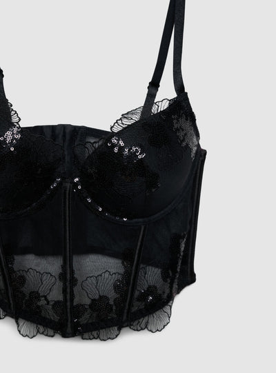 Corsetto tulle e paillettes