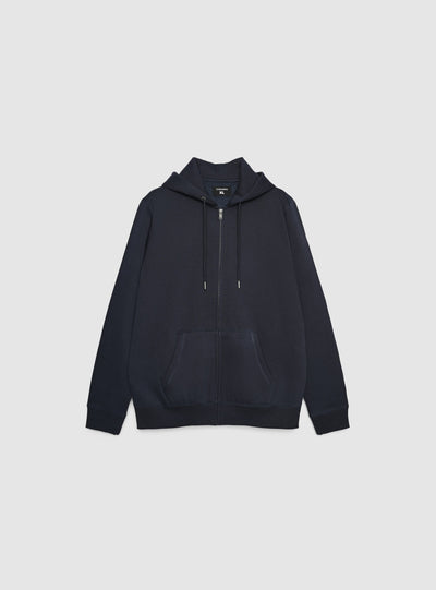 Felpa con cappuccio e zip a tinta unita