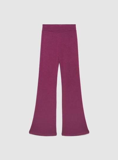 Leggings lunghi a zampa tinta unita