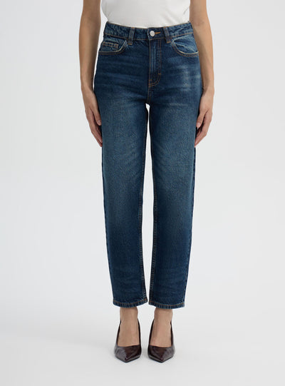 Jeans mom a vita alta