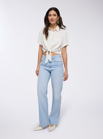 Camicia crop con nodo