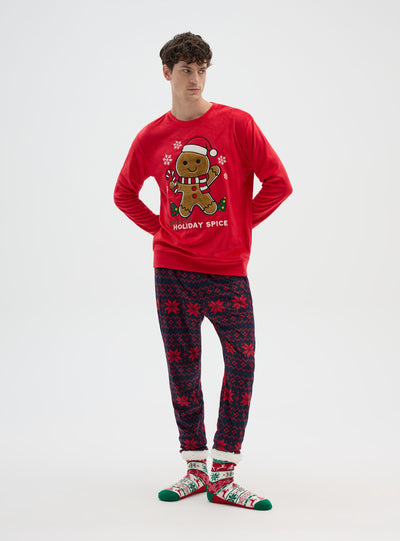 Calcetines acolchados con estampado navideño