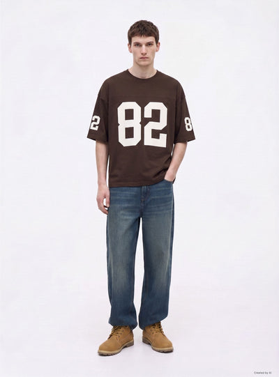 T-shirt con stampa numero e vestibilità boxy