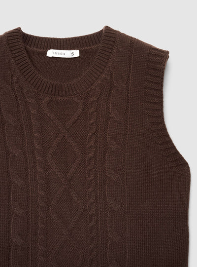 Gilet in maglia a trecce