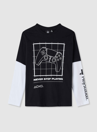 T-shirt manica lunga con stampa PlayStation®