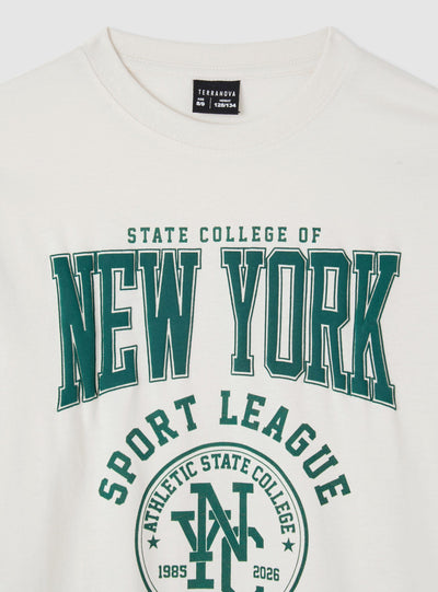 Long-sleeve T-shirt with college print