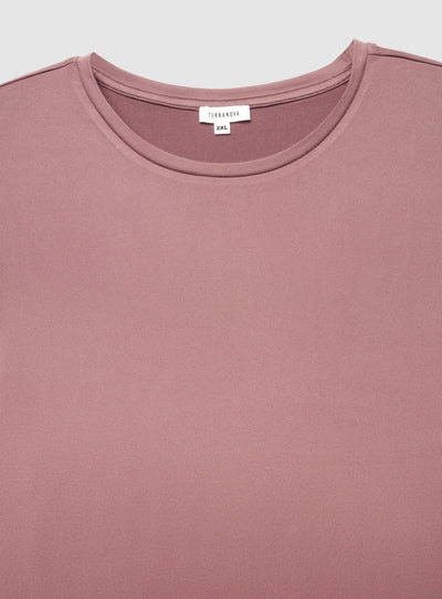 T-shirt manica lunga girocollo a tinta unita