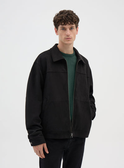 Jacket with shirt collar and zip fastening