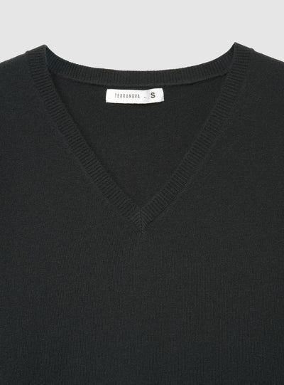 Maglia con scollo a V a tinta unita