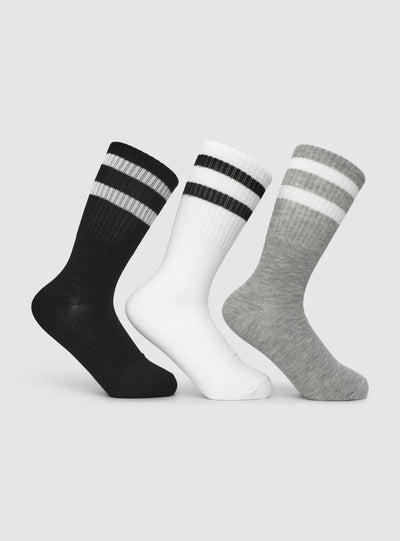 Pack 3 calze sportive a righe